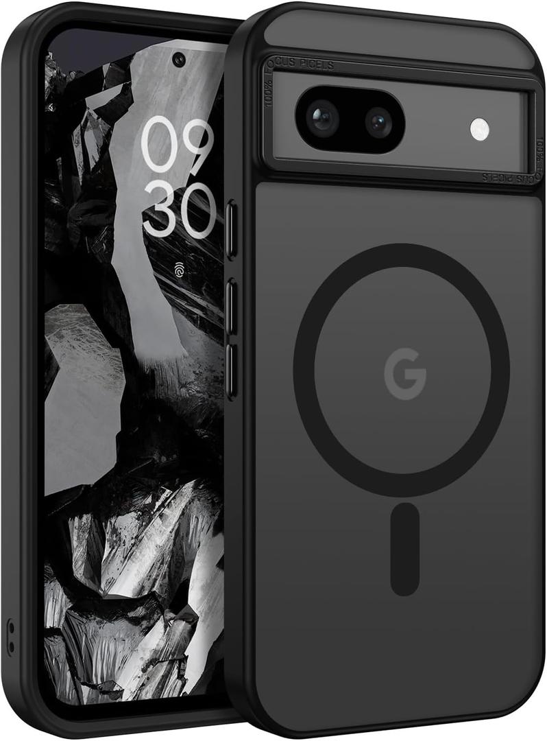 BENTOBEN for Google Pixel 8a Case, Pixel 8a Magnetic Case [Compatible with MagSafe] Translucent Matte Slim Shockproof Anti-Fingerprint Anti-Scratch Protective Cover for Google 8a 6.1’’Black