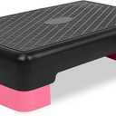 Height-Adjustable 4"-6" Step Aerobics Platform Fitness Equipment Stepper Trainer Exercise Step Platform with 2 Riser