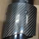 3-Inch Inlet 4-Inch Outlet Car Exhaust Tips Fit for 74-76 mm OD Carbon Fiber Tailpipe Exhaust Pipe Tail Need Height>5 Inch Widht>5 Inch (Glossy Black)