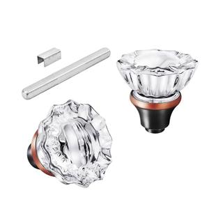 Mortise Lock Glass Door Knobs Replacement Set, Vintage Crystal Door Knobs for Replacement Broken Old Antique Style Lock Sets on Interior Door, Oil Rubbed Bronze Finish