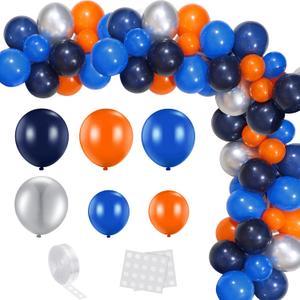 HyDren 133 Pcs Blue and Orange Balloon Arch Kit Space Themed Party Decorations Blue and Orange Birthday Party Supplies