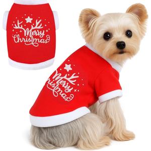 Dog Christmas Outfit, Christmas Dog Clothes Sweater Pajamas, Fleece Dogs Fall Winter Sweater Male Female, Small