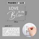 Love Is In Bloom Bridal Shower Party Decal Sign - Engagement/Bride-To-Be/Valentine's Day Party Supplies Wall Decal, Love Is In Bloom Balloon Arch Stickers, Wedding Party Decoration Wall Sticker