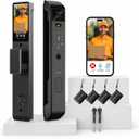 Smart Door Lock with 3D Face Recognition & Biometric Palm Vein: 8-in-1 Keyless Entry Door Lock with Camera & Video Doorbell, Alexa Compatible via Tuya App, Electronic Front Door Lock for Home Security