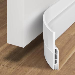 Holikme Door Draft Stopper Under Door Draft Blocker Insulator Doors Sweep Weather Stripping Noise Stopper Strong Adhesive, White (32 Inch)