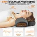 3-in-1 Neck Massage Pillowwith Heat, Massage, and Traction Stretching,Deep Tissue Massage Relieves Shoulder and Neck Muscle Pain and Stiffness,Suitable for Men and Women, Grey