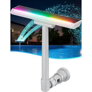 Solar-Powered Pool Fountain with 10-Color 4-Mode LED LightsOriginal, Above/Inground Pool Fountain Solar Lights with Remote, Adjustable Pool Sprinkler for Relaxation & Cooling 6-15 Degrees (Classic-2)