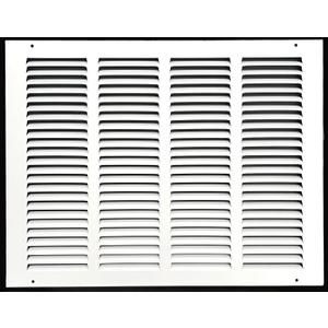 Fits 16x12 Duct Opening Stamped Steel Return Air Grille Vent Cover Grille for Sidewall and Ceiling in White Surface Dimensions: 17.75"W X 13.75"H (16" W x 12" H Duct Opening)