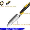 Professional 5-Piece Gardening Tool Set - Heavy Duty Aluminum Rust-Resistant Kit with Ergonomic Hand Trowel, Transplanter, Rake, Claw Gloves & Canvas Tote Bag - Perfect Gardening Gifts for Women & Men