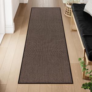 Lahome Farmhouse Black Runner Rug, 2x6 Washable Kitchen Runner Non Slip for Entryway Indoor, Neutral Non Shedding Floor Carpet for Hallway Bathroom Laundry