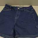 Luvamia Jean Shorts for Women High Waisted Trendy Casual Utility Stretchy Denim Jorts Cutoff Long Shorts with Pockets (Blue, L)