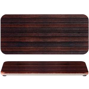 2Pcs 8.6x4'' Water Absorbent Diatomite Coasters Diatomaceous Earth Drying Mat, Grooved Design Water Absorbing Stone for Home Bathroom Decoration Home Warming Gift(Dark Brown)