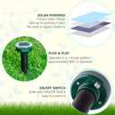 Gopher Repellent Ultrasonic Solar Powered - Mole Repellent Stakes Outdoor Pet Safe - Groundhog Repeller Snake Rodent Gopher Spikes Chaser - Sonic Mole Deterrent Devices (4)