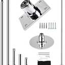 Height Adjustable Permanent Dance Pole with Fixed Plate Enhanced Safety and Stability for Home Dancing (Silver)