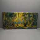 Forest Wall Art Green Nature Canvas Pictures White Birch Tree Painting