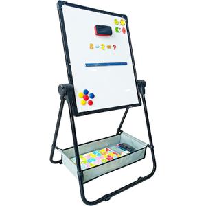 ADDXINHDry Erase Easel Whiteboard 18'' x 24 ''Double Sided Magnetic Art White Board Height Adjustable U-Stand for Home Office whiteboard (Black)