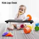 Lap Desks Laptop Tray for Bed or Couch, Breakfast Serving Tray with Folding Legs, Portable & Lightweight Mini Table, Laptop Stand for Working, Reading and Writing, Black, 17"D x 12.2"W x 8.3"H
