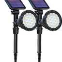 DBF Solar Outdoor Lights, 600LM Solar Spot Lights Outdoor Waterproof, 2-in-1 Adjustable Solar Spotlights LED Flag Pole Light for Garden Yard Patio Driveway Garage Pool(Cool White, 2 Pack)