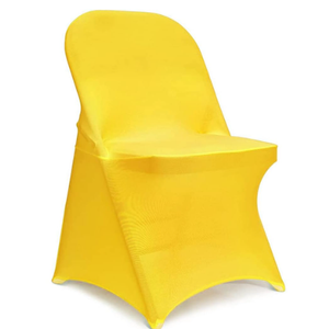 ManMengJi Yellow Folding Chair Covers, Spandex Folding Chair Covers 12 PCS, Banquet Chair Slipcovers for Party, Wedding, Holidays, Celebration