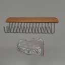 Amazon Basics Wooden Belt Hanger - Natural, 2-Pack (15.63 inches x 6.1 inches)