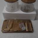 2 PCS 1 Gallon Drink dispenser, Glass Beverage Dispenser With Wood Stand, Large Water Drink Dispensers for Parties With Stainless Steel Spigot, Ideal for Lemonade,Juice, Tea, and Party Drinks