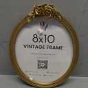97 Decor Gold Oval Frame 8x10 - Gold Vintage Picture Frames 8x10, Antique Ornate Frames 8 X 10 With Glass Front For Tabletop Photo Display And Wall Hanging, Golden Rose Frame 8 By 10