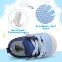 BARERUN Baby Shoes Baby First Walking Shoes Infant Sneakers Wide Toe Box Slip on Shoes Soft Sole Baby Boys Girls Crib Shoes Toddler Breathable Lightweight House Sock Shoes (Blue Change)