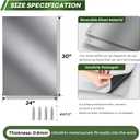 Ultra-Thin & Reversible Stainless Steel Stove Backsplash Panel, 24" x 30" Splatter Guard for Kitchen Wall & Range Hood | Easy Installation with Pre-Drilled Holes & Mounting Screws Included