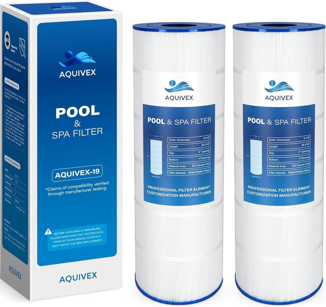 CX200XRE Pool Filter Cartridge, Compatible with Hayward SwimClear C200S, Hayward CX200XRE, CS200E, Pleatco PA200S, PA200S-EC, Unicel C-9442, Waterway Plastics 817-0200N, 817-0200P, 2 Pack