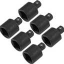 uxcell 6pcs 3/8" Drive (F) x 1/4" M Socket Reducer Adapters, Female to Male, Cr-V Steel(Black)