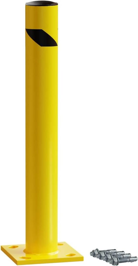 Crowd Control Warehouse Trafford 42-Inch Steel Bollard, Yellow