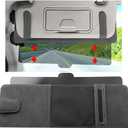 Car Sun Visor Extender Organizer, Visor Sun Blocker Extension with Magnetic Sunglasses Holder & Ticket Pouch, Multifunctional Auto Sunshade Storage Holder, Universal for Vehicles (Dark Gray)