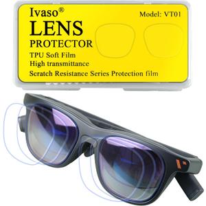 Lens Protector for Viture Pro, 3 Pairs (6 Pcs) Soft TPU Film Lens Cover Suitable for Viture XR Glasses