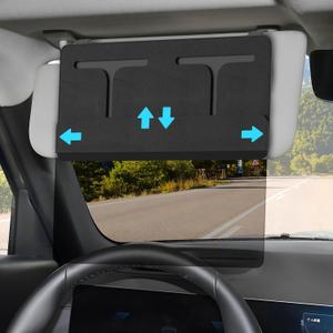 Polarized Car Sun Visor Extender, Upgraded Polarized Visor Extender Sun Blocker UV400, Universal Visor Extension for Car, Adjustable Sun Visor, Glare, UV Protector-Black