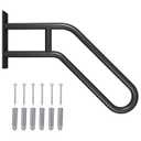 Hand Rails for Outdoor Steps Stair Railing Indoor Rail Metal Heavy Duty Non-Slip 1-3 Step Wall Mount Grab Bars U-Shape Safety Handle Garage Porch Courtyard Doorways (23")