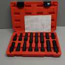 16pc Wheel Lock Removal Tool Kit, SAE & Metric Locking Lug Nut Master Key Set for Removing Locking Spline Star Hex and Fluted Hex Lug Nuts, Lug Nut Remover Set for Mechanics