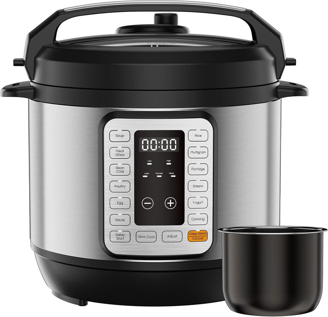 DUMOS 16-in-1 Electric Pressure Cooker, 6QT Multi Cooker, Silver