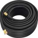 Flexon 5/8" x 100Ft Premium Rubber Garden Hose  Heavy-Duty, Commercial-Grade, All-Weather Flexibility, High Burst Strength, Crush-Proof Couplings, Kink-Resistant, Ideal for Landscaping and Job Sites