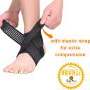 BodyMoves Kid's Ankle Brace Support Plus Hot and Cold Ice Pack (Sporty Black, MED for Big Kids M (US 3.5-7))
