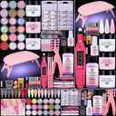 Acrylic Nail Kit for Beginners: Professional Acrylic Powder Set with Everything for Starter - U V Light Nail Drill and Liquid - Full Tools Decoration Tech Gifts for Home Salon Women