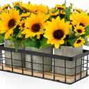 Sunflower Artificial Flowers, Fake Sunflower Table Centerpiece Decor, Artificial Fall Flowers Arrangement Farmhouse Decoration for Home Bathroom Kitchen, Yellow