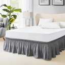 FreshCulture King Bed Skirt, Dust Ruffle for King Size Bed, Easy Fit with 18-Inch Tailored Drop, Elastic Wrap Around Bed Skirt King Size, Hotel Quality Bed Skirts for Adjustable Bed (Dark Grey)