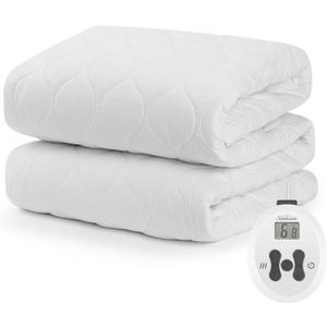 Sunbeam Restful Quilted Water Resistant Heated Mattress Pad - Full White