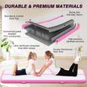 Air Tumble Track Mat, 6.6ft/10ft/13ft/16ft/20ft Inflatable Tumbling Track Mat for Gymnastics, 4/8in Thickness Gym Mats for Home Use/Training/Cheerleading/Yoga/Water with Electric Pump