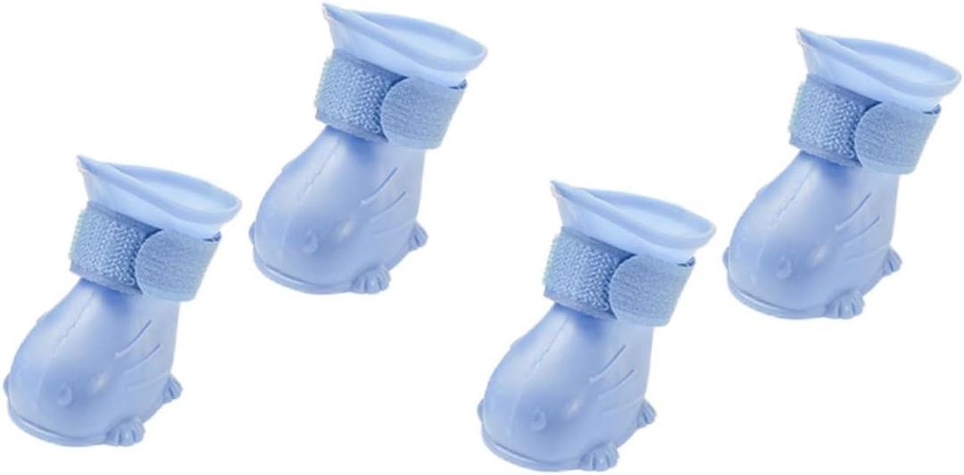 BESPORTBLE 4Pcs Rain Shoes for Dogs Non Slip Dog Boots Tep Material Outdoor Dog Rain Footwear for Wet Weather Protection