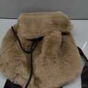 Ulisty Women Small Faux Rabbit Fur Backpack Furry Drawstring Daypack Plush Shoulder Bag brown