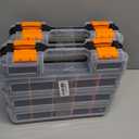 Mayouko Double Side Tools Organizer, Customizable Removable Plastic Dividers, Hardware Box Storage, Excellent for Screws, Nuts, Small Parts, 34-Compartment,2 PCS Set,12.6"L x 10.6"W x 3.2"H (Orange)