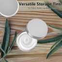Tins 12 Pack, 2 Ounce Salve Tins with Lids, Small Metal Aluminum Tin Jar Refillable Containers, Round Tin Travel Cosmetic Containers with Screw Lids, Tin Can for Salve, Balm, Lip Balm, Cream