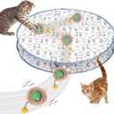 Interactive Cat Toys for Indoor Cats, Fast Rolling Cat Ball Toy in Pouch, Automatic Motion Activated Moving Ball Hide and Seek Exercise Game for Bored Cats, Rechargeable Kitten Toys with LED Light
