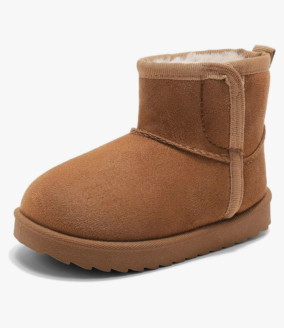 Cubufly Toddler Warm Fur Lined Boots Kids Girls Boys Winter Non Slip Snow Boots Outdoor Shoes, Size 9